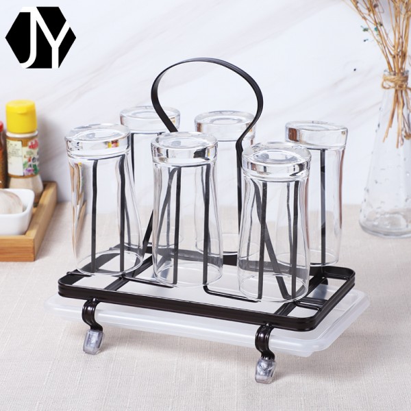 多功能廚房玻璃杯瀝水架，鐵線工藝品