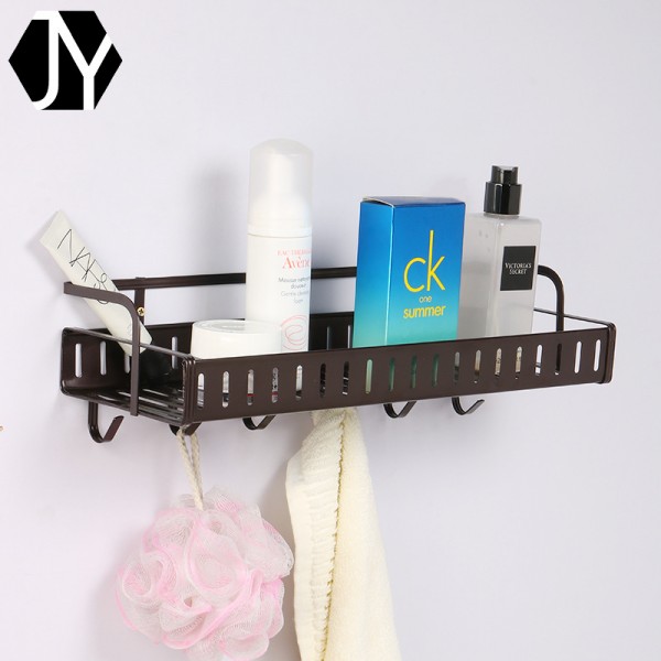 單層壁掛帶鉤多功能化妝品整理收納置物架，鐵線工藝品